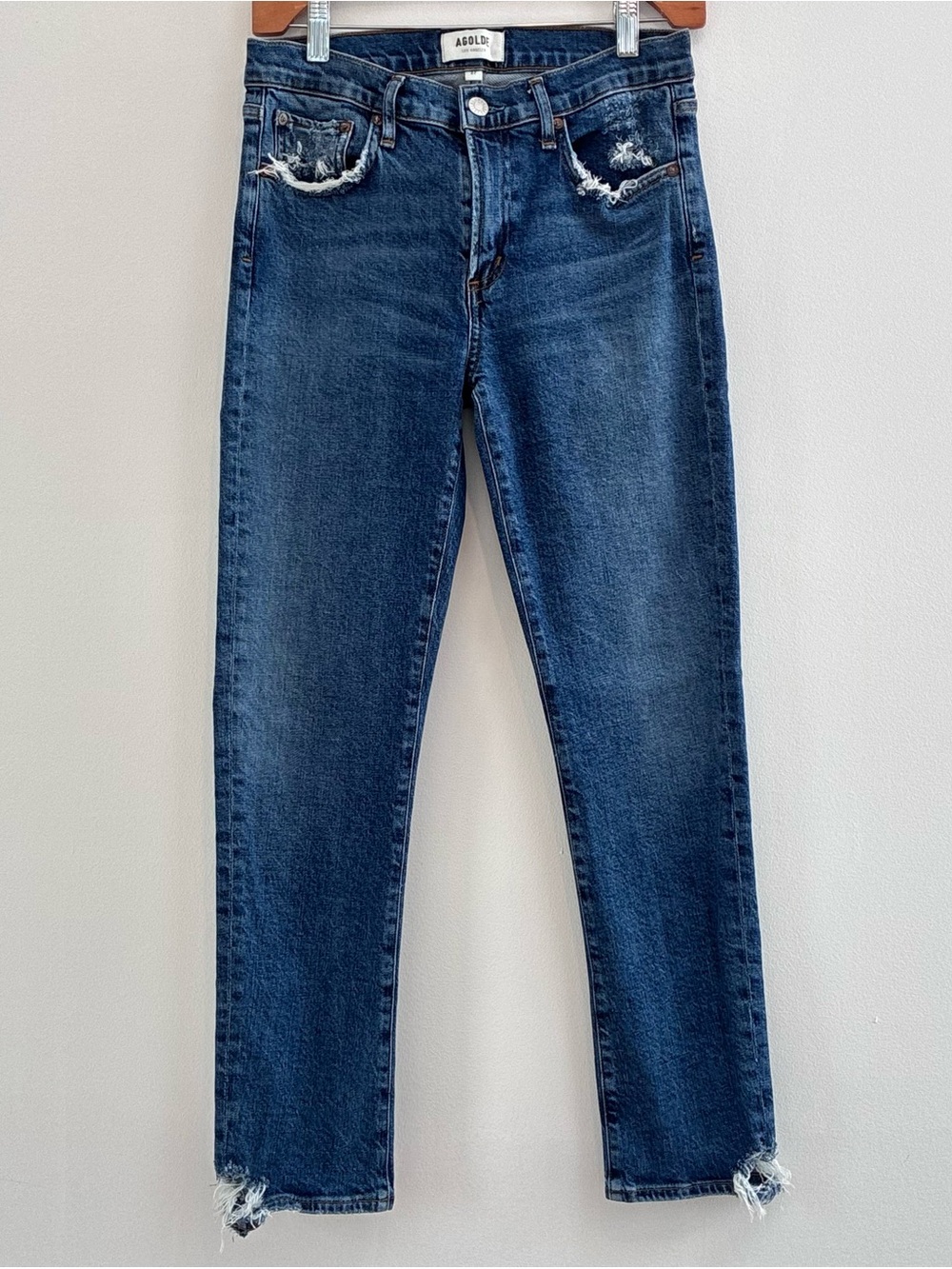 AGOLDE Toni Mid Rise Ankle Straight Jeans in Stratosphere • 27